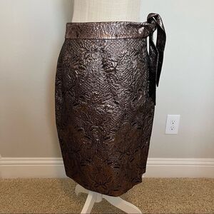 Beautiful Jacquard Metallic J. Crew Wrap Skirt Size 4